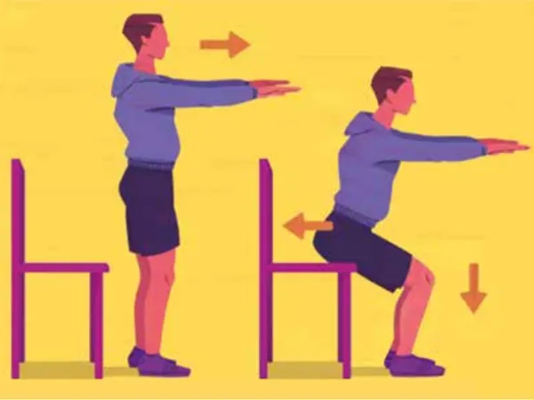 Chair squats for seniors